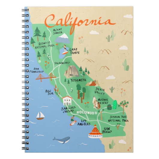 California Map-notebook Notitieboek (Voorkant)