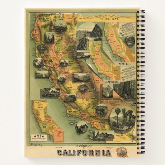 California Map Notitieboek (Achterkant)