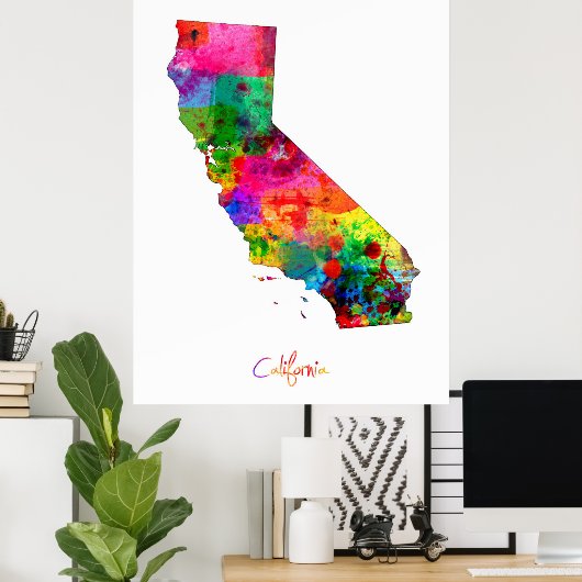 California Map Poster (Thuiskantoor)