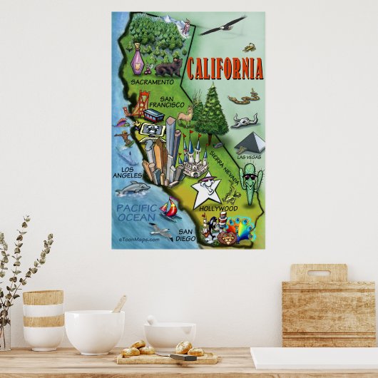 California Map Poster (Keuken)