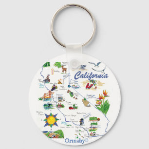 California Map sleutelhanger
