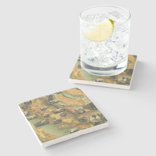 California Map Stenen Onderzetter (Zijkant)