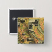 California Map Vierkante Button 5,1 Cm (Voorkant /achterkant)