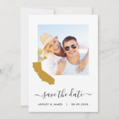California Map Wedding Save the Date Card (Voorkant)