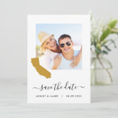 California Map Wedding Save the Date Card (Staand voorkant)