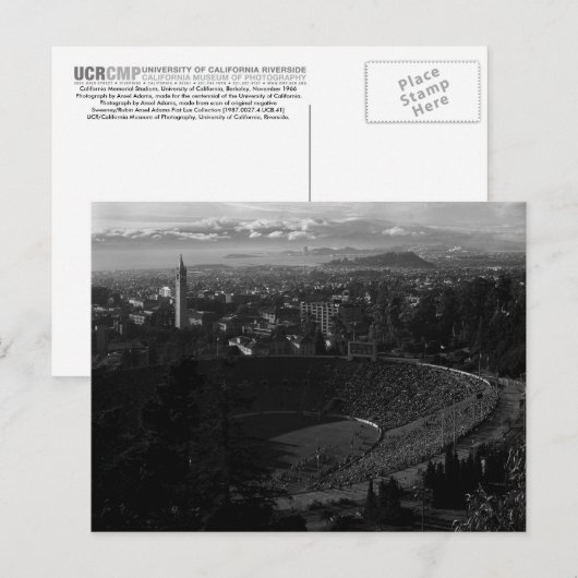 California Memorial Stadium, UC Berkeley, 1966 Briefkaart (Voorkant / Achterkant)