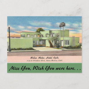 California, Miller Motor Hotel Apts. Briefkaart
