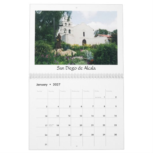 California Missions Calendar Kalender (Jan 2027)