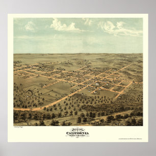 California, MO Panoramic Map - 1869 Poster