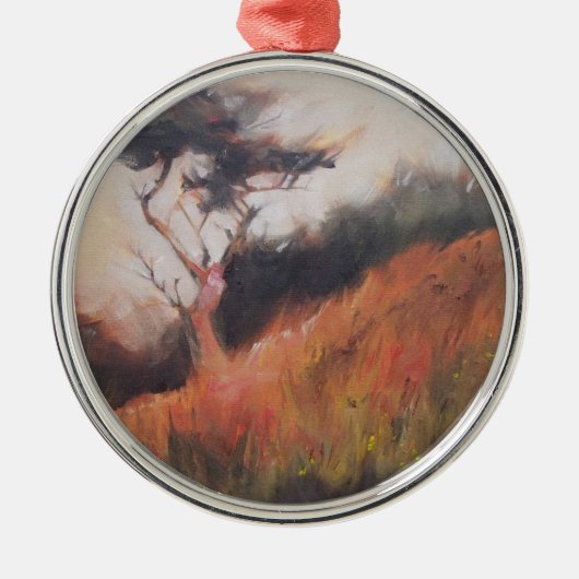 California Monterey Cypress Lone Tree Metalen Ornament (Voorkant)