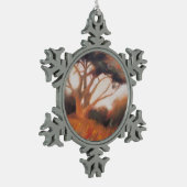 California Monterey Cypress Trees Tin Sneeuwvlok Ornament (Links)