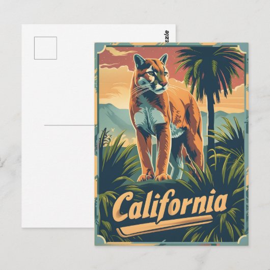 California Mountain Lion Cougar Briefkaart (Voorkant / Achterkant)