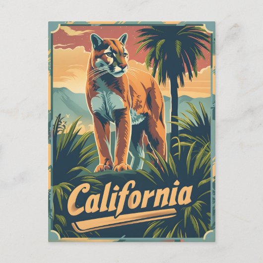 California Mountain Lion Cougar Briefkaart (Voorkant)