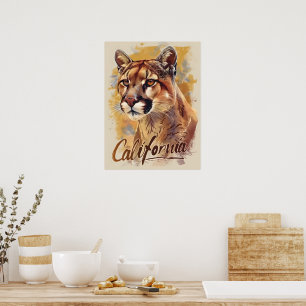 California Mountain Lion Cougar Portret Poster