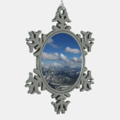 California Mountain Snow Tin Sneeuwvlok Ornament (Links)