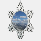 California Mountain Snow Tin Sneeuwvlok Ornament (Rechts)