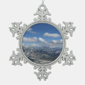 California Mountain Snow Tin Sneeuwvlok Ornament (Voorkant)