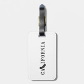 California Name met State Shaped Letter Bagagelabel (Achterkant verticaal)
