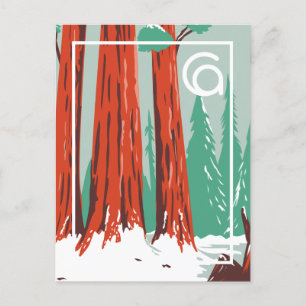 California   Nationaal park Sequoia Winter Briefkaart