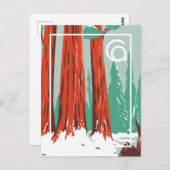 California | Nationaal park Sequoia Winter Briefkaart (Voorkant / Achterkant)