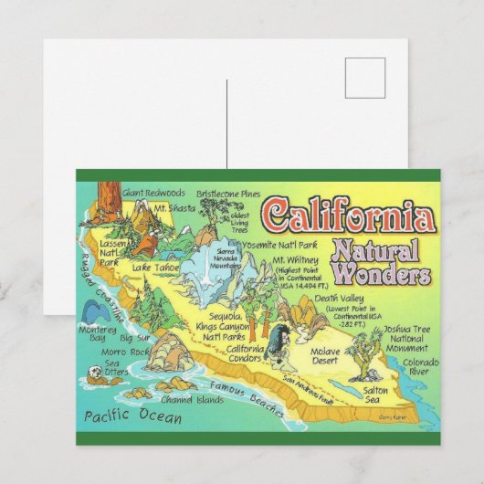  California Natural Wonders Briefkaart (Voorkant / Achterkant)