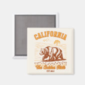 California Nature Lover Gift – Retro Bear  Magneet (Voorkant / Achterkant)