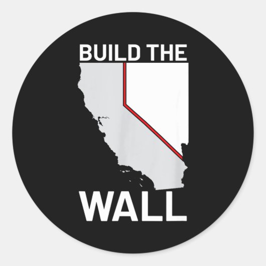 California Nevada Build The Wall Ca Nv  Ronde Sticker (Voorkant)