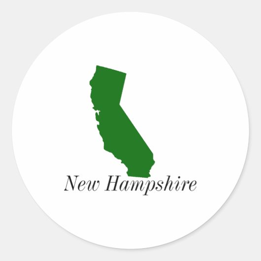 California New Hampshire Ronde Sticker (Voorkant)