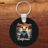 California New Year 2025 Family Trip Vaction Panda Sleutelhanger (Voorkant)
