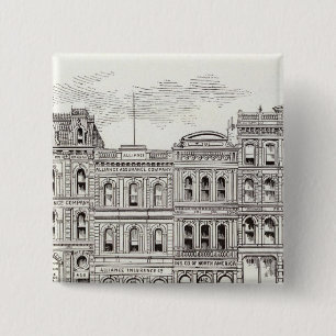 California North side Sansome en Leidesdorff Vierkante Button 5,1 Cm