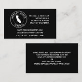 California Notary Public Services Visitekaartje (Voorkant / Achterkant)