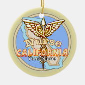 California Nurse Caduceus  Keramisch Ornament (Voorkant)