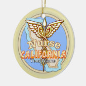 California Nurse Caduceus  Keramisch Ornament (Links)
