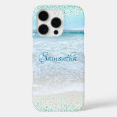 California Ocean Beach Photo Blue Gold Confetti Case-Mate iPhone Case (Achterkant)