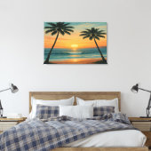 California Ocean Sunset – 36x24 Wall Art Print (Insitu (Slaapkamer))