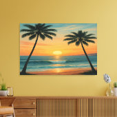 California Ocean Sunset – 36x24 Wall Art Print (Insitu (Woonkamer))