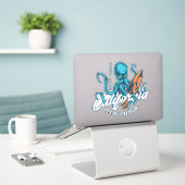 California Octopus Surf Club Surfing Sticker (Laptop op bureau)