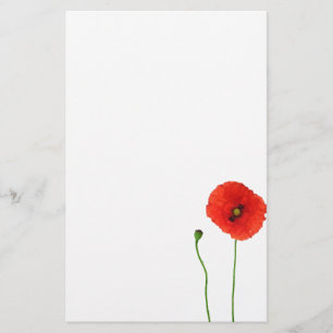 California Oranje Red Poppy Simple Beauty Briefpapier