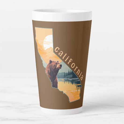 California Overzicht Beer Bergen Latte Mok (Voorkant)