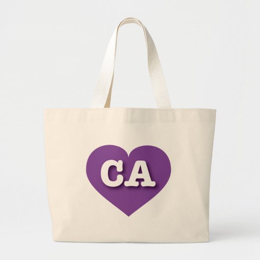 California Paars Heart - Ik hou van CA Grote Tote Bag (Voorkant)