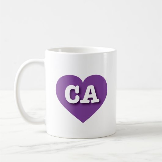 California Paars Heart - Ik hou van CA Koffiemok (Links)