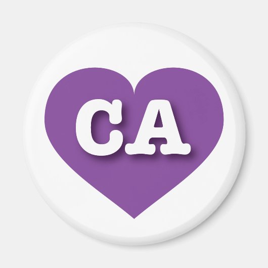 California Paars Heart - Ik hou van CA Magneet (Voorkant)