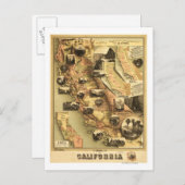 California Panoramic Map Briefkaart (Voorkant / Achterkant)