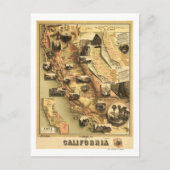 California Panoramic Map Briefkaart (Voorkant)