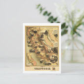 California Panoramic Map Briefkaart (Staand voorkant)