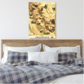 California Panoramic Map Canvas Afdruk (Insitu (Slaapkamer))