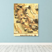 California Panoramic Map Canvas Afdruk (Insitu (Houten vloer))