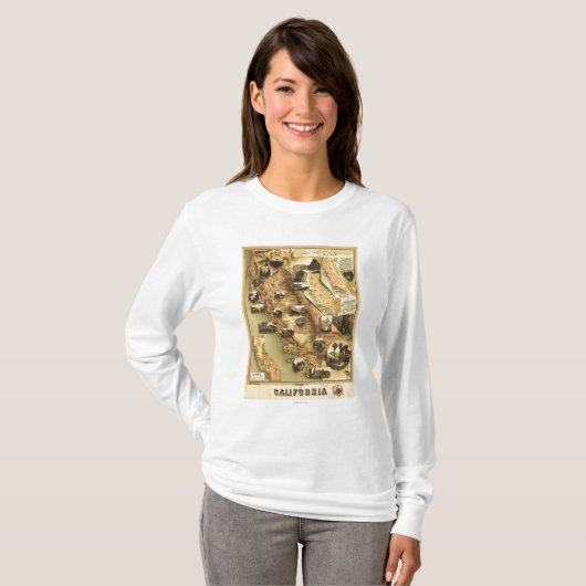 California Panoramic Map T-shirt (Voorkant volledig)