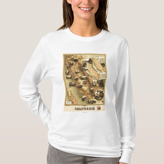 California Panoramic Map T-shirt (Voorkant)