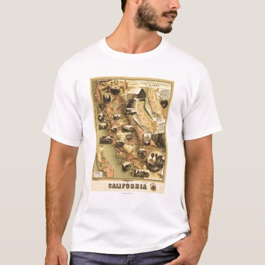 California Panoramic Map T-shirt (Voorkant)